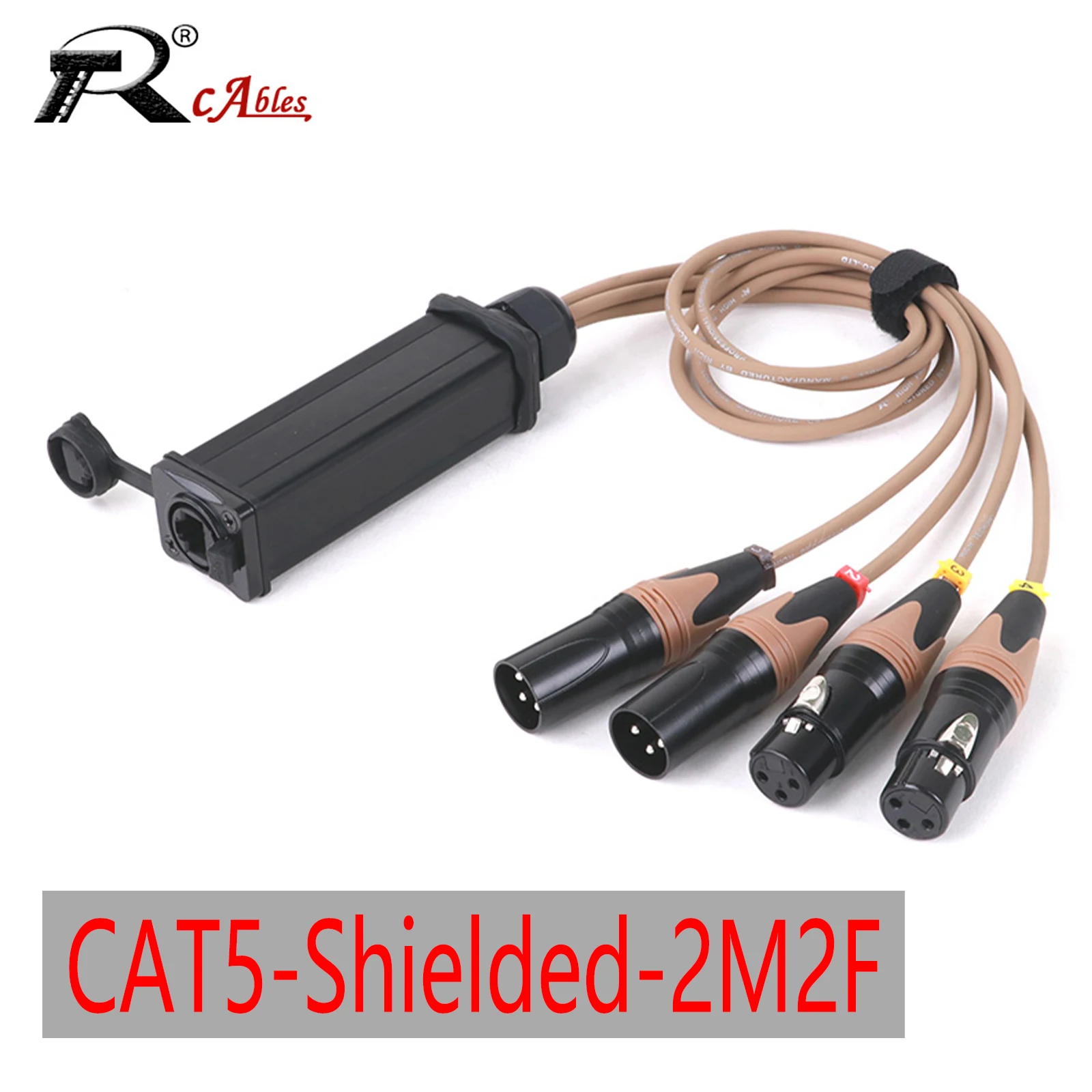 1PC 3PIN XLR (2 Female&2 Male) Snake 4-Channel Multi Network Snake Receiver to RJ45 CAT5 Shielded Single Ethercon Cable 0.5M-10M