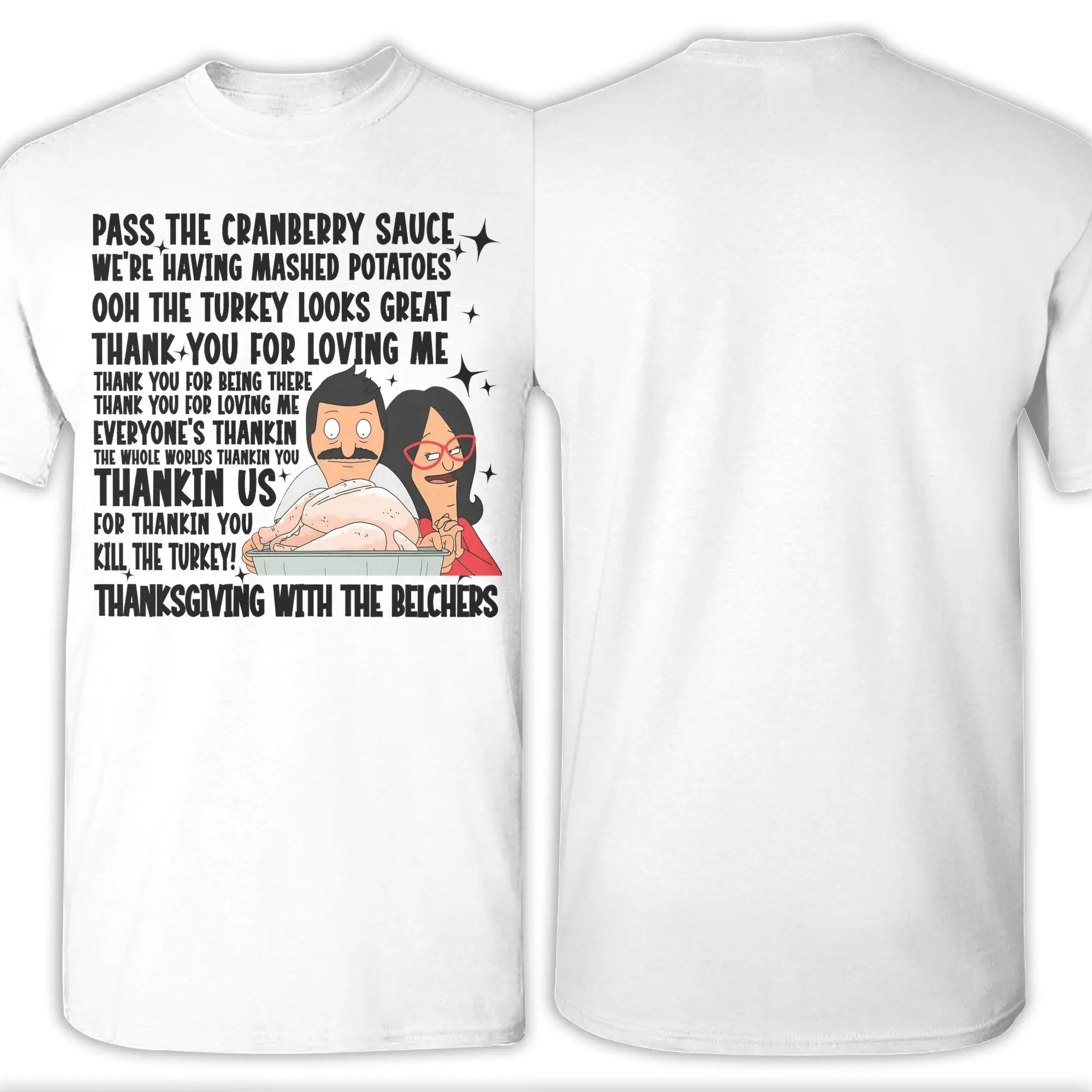 الرجال النساء B-Bobs البرغر الشكر أغنية تي شيرت 100% القطن الجرافيك تي شيرت مطبوع سعيد الشكر ملابس علوية #6