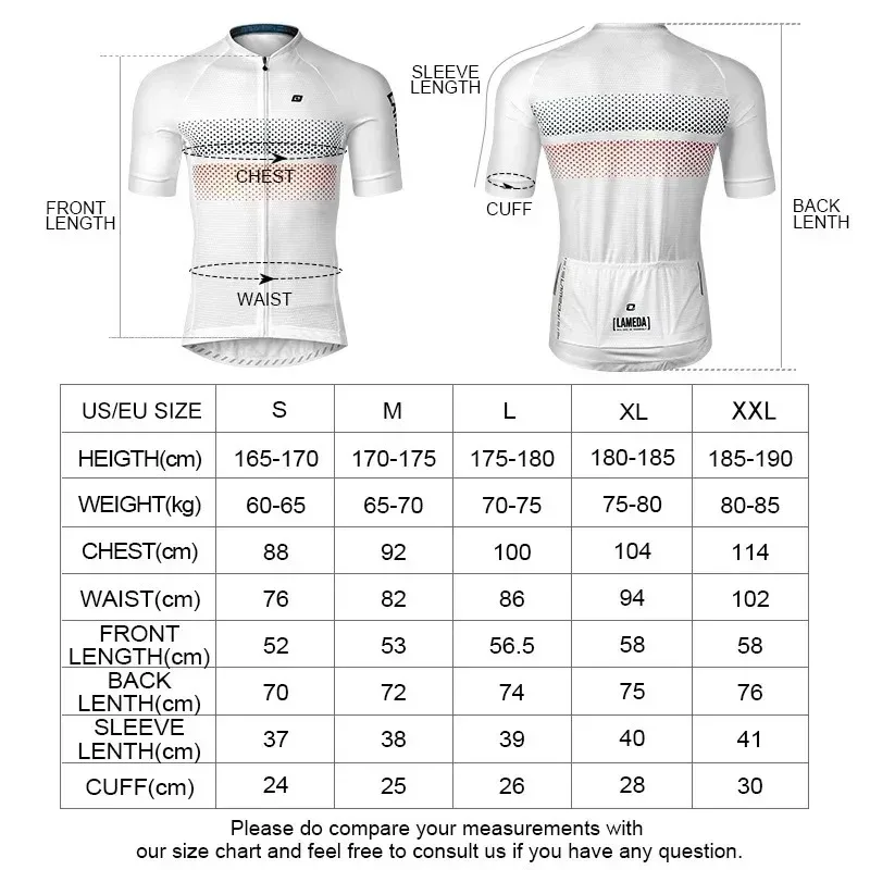 LAMEDA 남성용 사이클링 저지 반팔, 뒷주머니 3 개, 녹색 도로 자전거 저지, 남녀공용, MTB 팀 의류, QH018, 여름