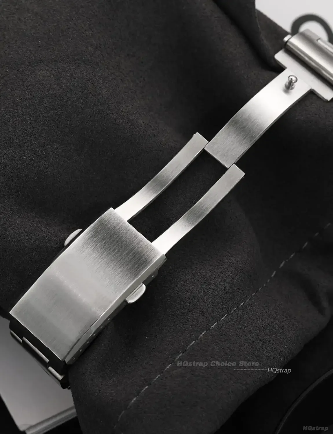 Verlängerte, gefaltete, solide Uhrenschnalle für Seiko 18 mm, 20 mm, 22 mm, silberfarbener Doppeldruck-Sicherheits-gefräster Verschluss, Edelstahl-Uhrenarmbandverschluss – Detail 8