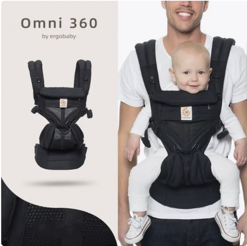 Omni-portabebés ergonómico para recién nacido, mochila frontal con tirantes, canguro, 360