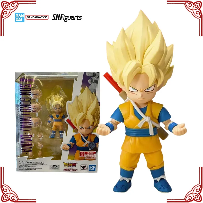 

В наличии Оригинальный комплект модели Bandai Dragon Ball Daima SHF Goku Super Saiyan Mini Anime, коллекция экшн-фигурок, готовая модель игрушки