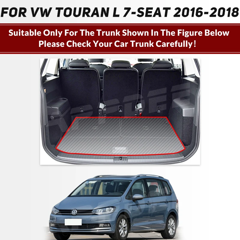 Car Trunk Mat For VOLKSWAGEN VW Touran L 7-Seat 2016 2017 2018 Custom Car Accessories Auto Interior Decoration