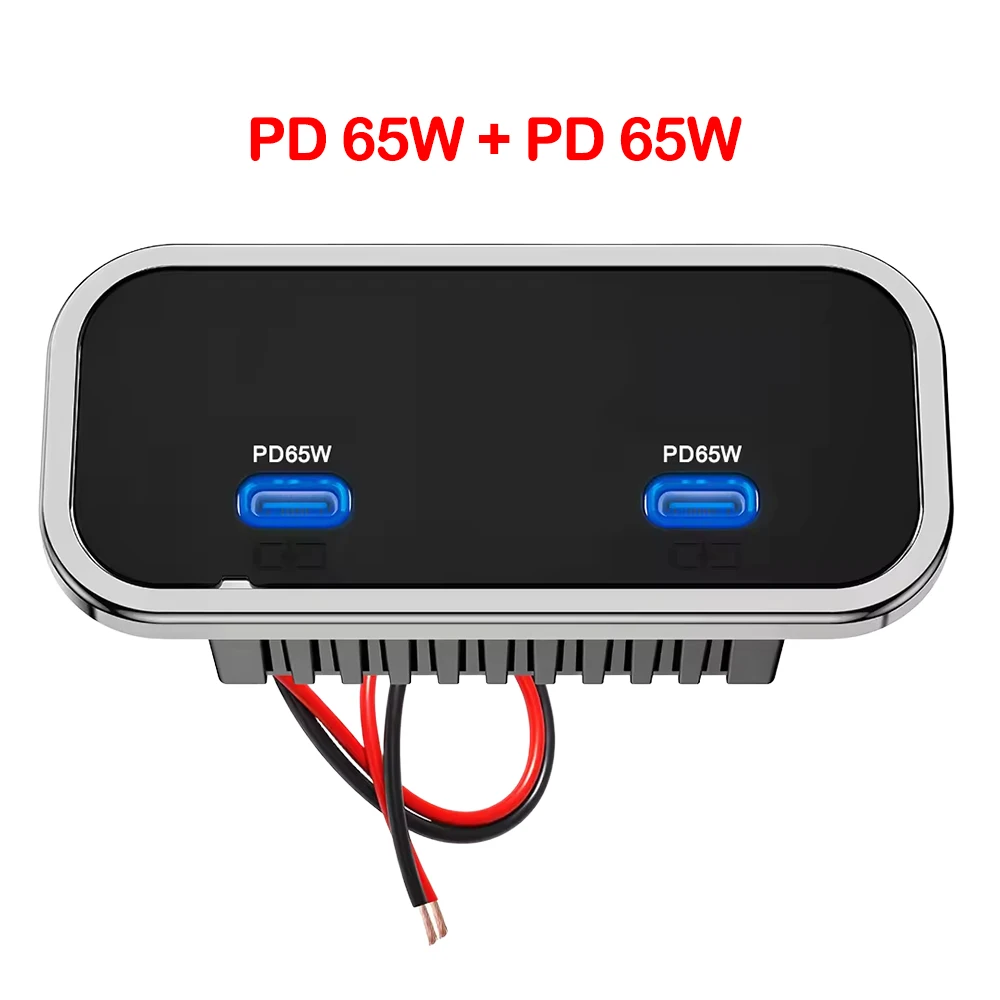 12-24V 2/4/6-poorts QC3.0 PD autolader stopcontact snelladen dubbele USB-C dubbele QC3.0 snellaad stopcontact paneel voor camper vrachtwagen