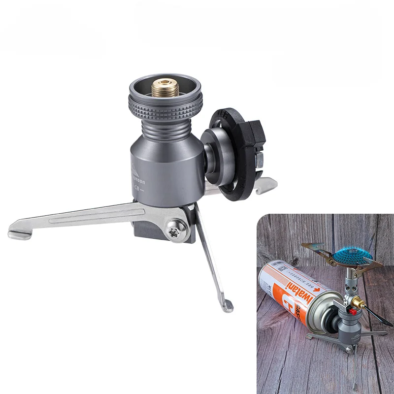 

Outdoor Gas Adapter Tripod Butane Canister Adapter Collapsible Gas Stove Connector Gas Lamp Tank Stand Camping Equipment