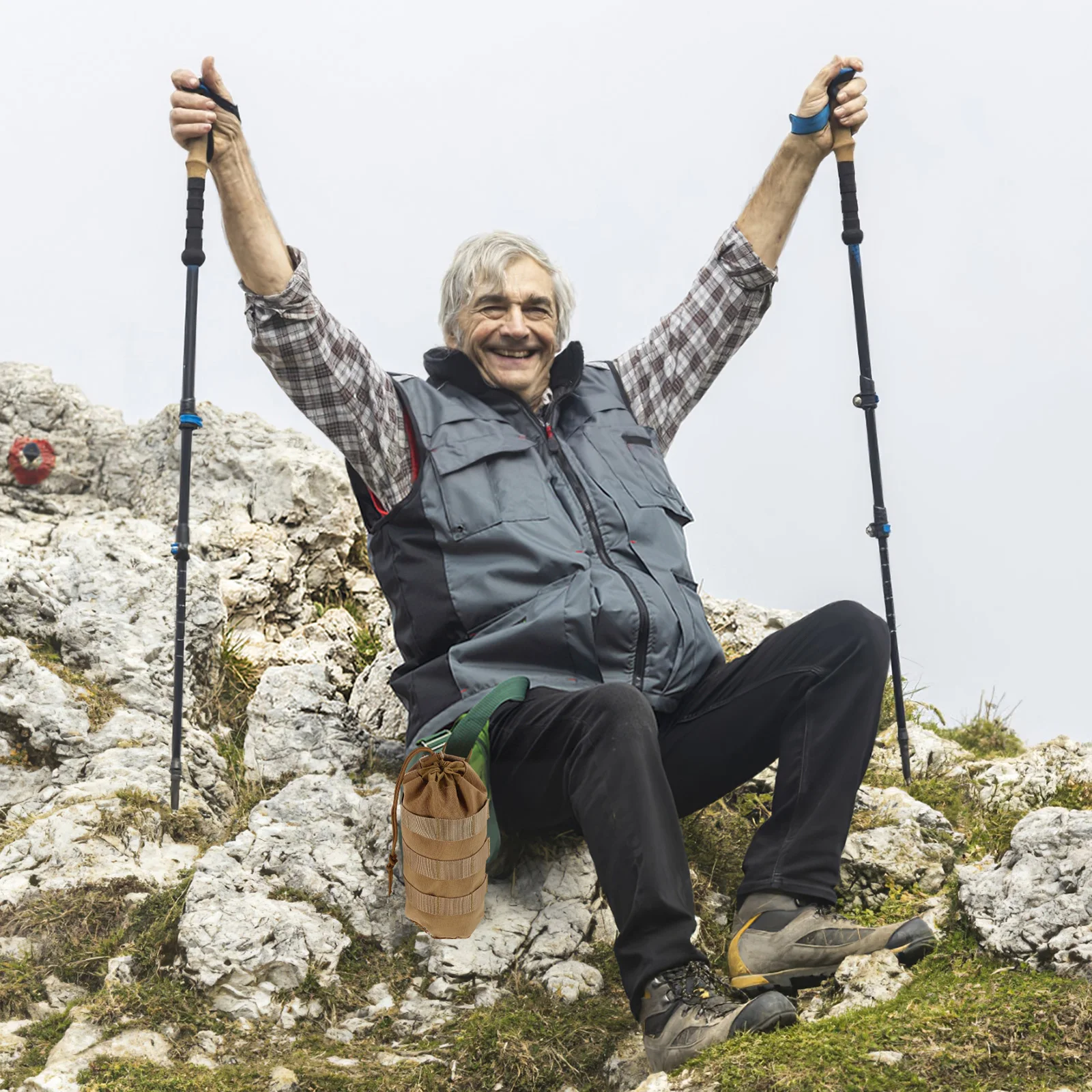 

Outdoor Hiking Water Bottle Bag Portable Nylon Durable Holder for Camping Travel Walking Cycling Small Storage Pouch