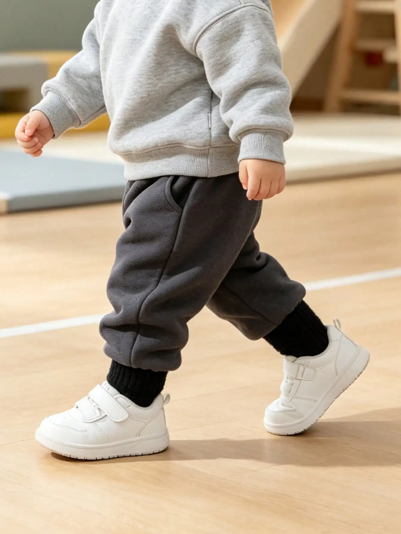 5 Paar Baby- und Kinder-Fleece-gefütterte Stricksocken, dicke warme Thermosocken, Unisex-Kleinkindersocken für den täglichen Gebrauch im Herbst und Winter. – Detail 3