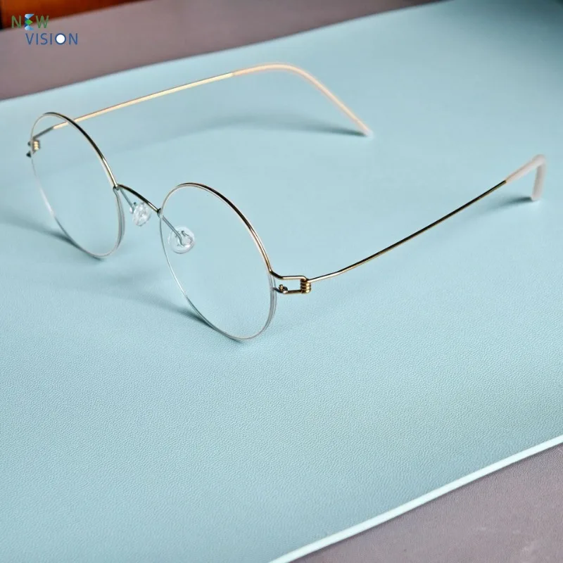 

Screw Free Retro Metal Full Frame High-end Fashion Designer Brand Circular Glasses for Women Myopia Optical Eyeglass Frames Men