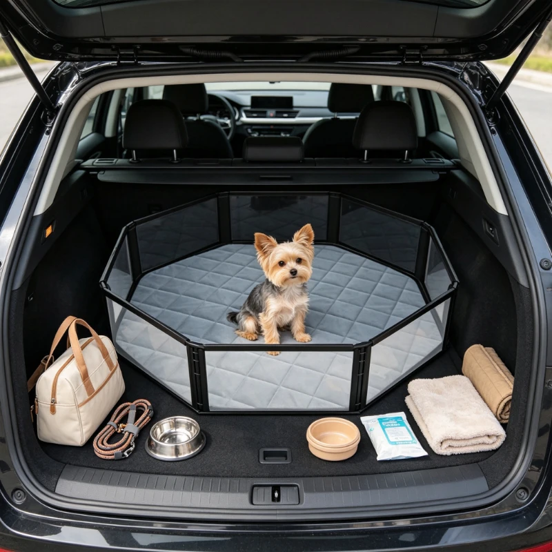 68x73cm Octagonal Pet Training Mat Thick Quilted Soft Waterproof Anti-Slip Backing Washable for Dog Cat Hamster Guinea Pig
