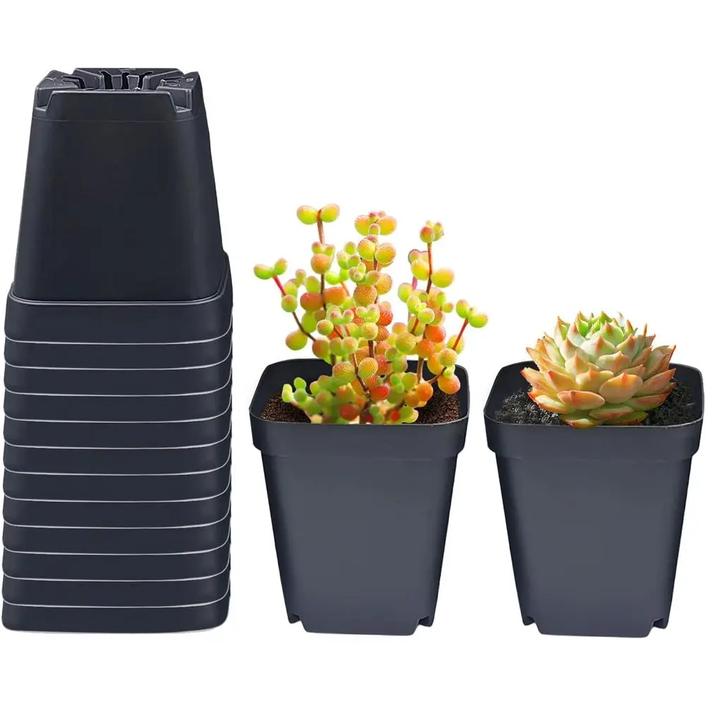 Nursery Pots 3.54 Inches, 90 Pack, Seedling Starter for Germination and Plant Propagation, Thick Plastic, Suitable for 1020 Tray