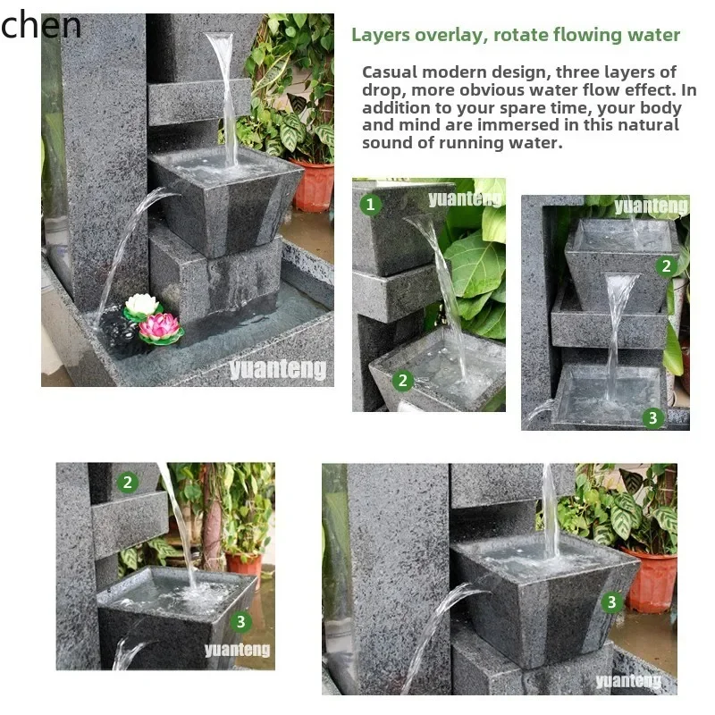 DSAnatural stone circulating water fountain living room balcony courtyard landscape outdoor water feature lucky ornament