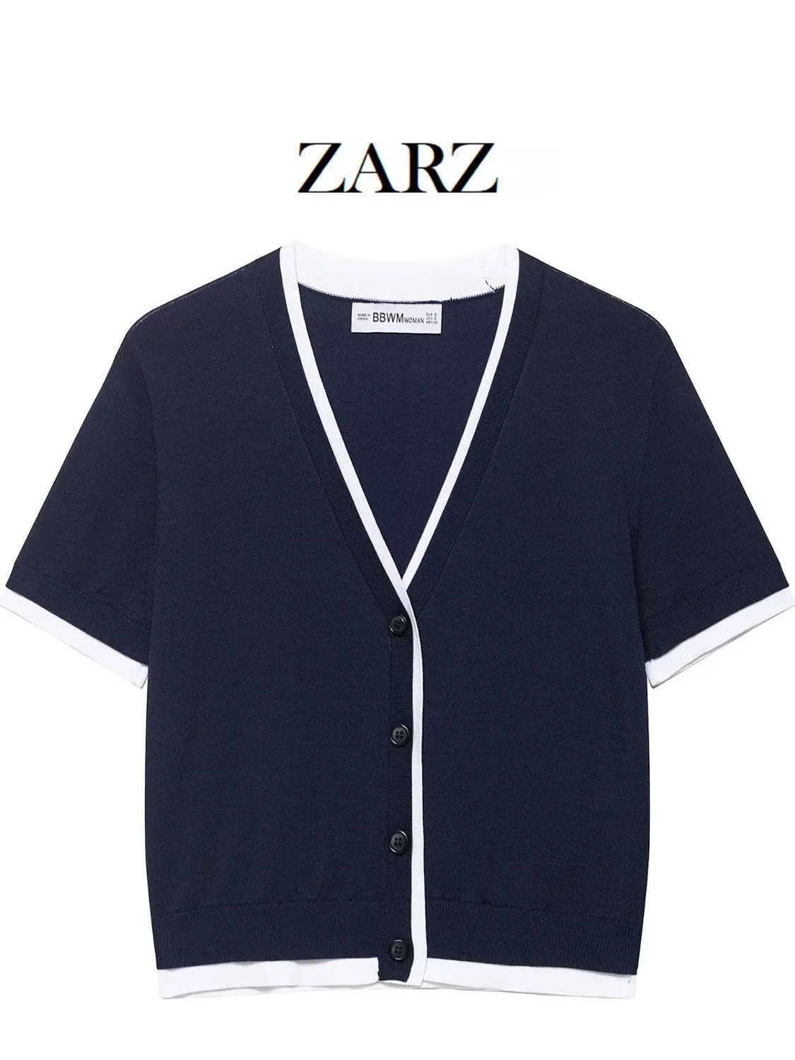 

Sli Faionable двухслойная трикотажная верхняя одежда, новая женская одежда ZARZ 35802, открытый кардиган с принтом из полиэфирного волокна