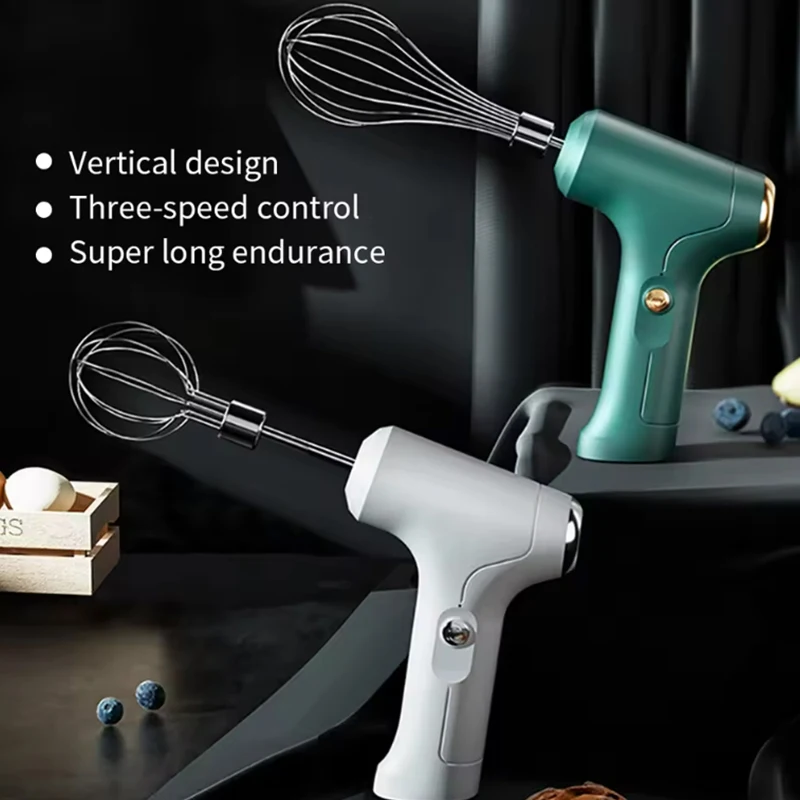 خلاط طعام محمول كهربائي صغير لاسلكي، خافق البيض، خفق المطبخ، خلاط عجين خبز الكريمة الأوتوماتيكي لسهولة الطبخ