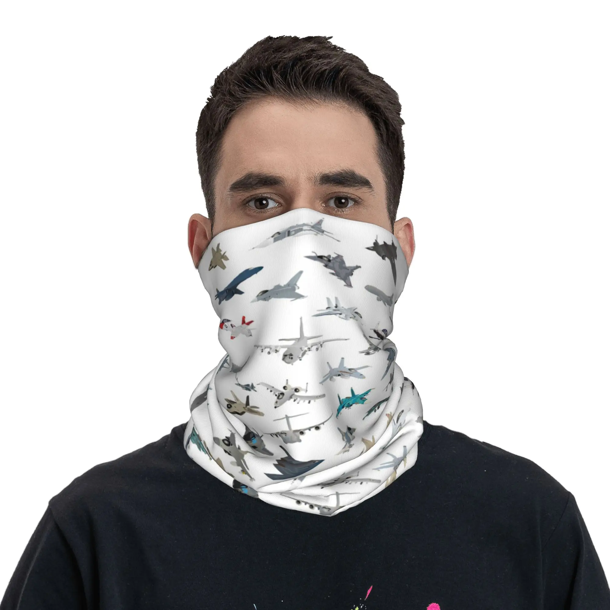 

army Airplane aircraft plane flight Pattern Bandana Neck Cover Printed Mask Scarf Headband Hiking Fishing Unisex Breathable