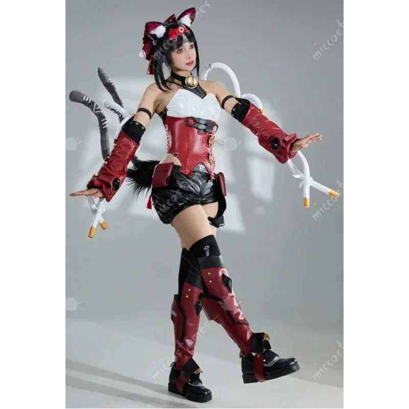 

25COSMiccostumes Women's Mana Cosplay Costume Jumpsuit with Sleeve Leg Cover and Tail