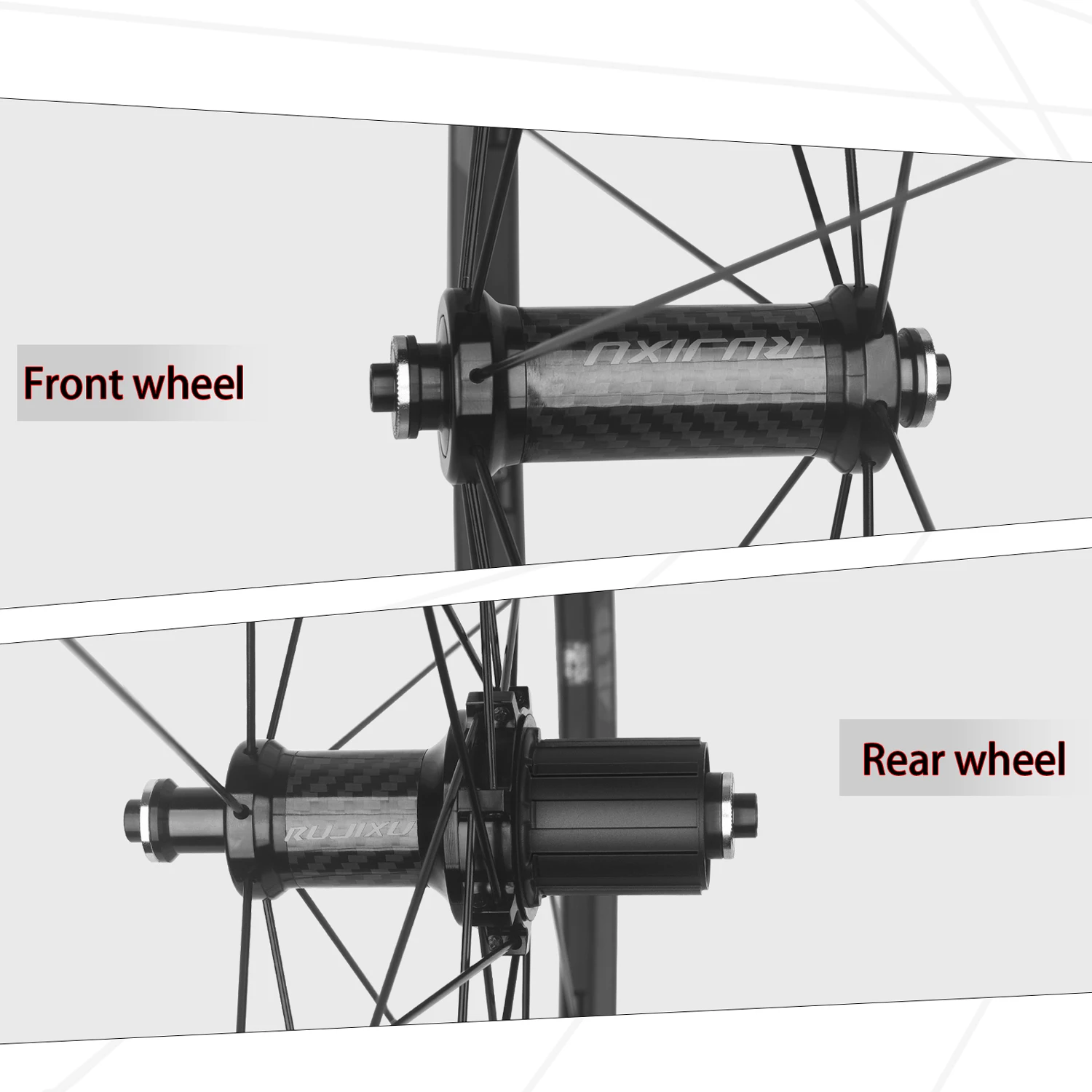 NO LOGO 700C Ultraleichter Tiefbett 30/40/50mm Rennrad-Laufradsatz V/C-Bremse Carbonfaser-Rohrlagernabe Rennrad-Laufradsatz – Detail 3