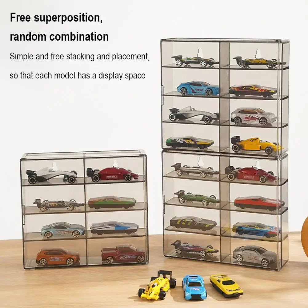 1:64 for Hot Wheels Display Box Car Model Toy Cabinet Rack For Hotwheels Cars Diecast Storage Acrylic Dustproof Display Box