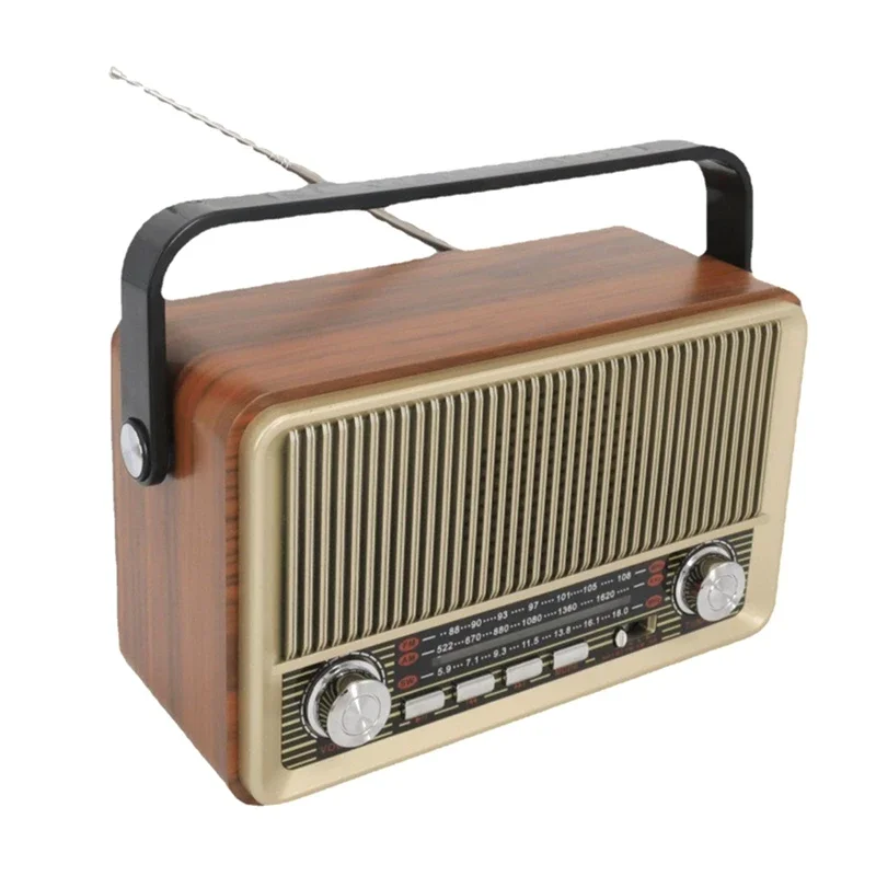 Portable Wooden Retro Bluetooth Speaker Radio FM / AM / SW Card TF USB MP3 Music Player