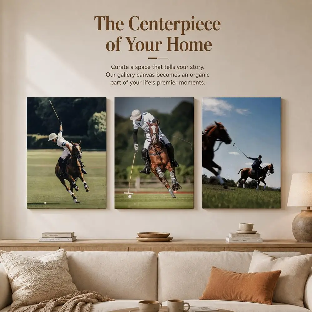 Equestrian Golf Fashion Luxury Framed Wall Painting Wood Canvas Poster For Living Room Bedroom Hallway Office Home Decor Gift