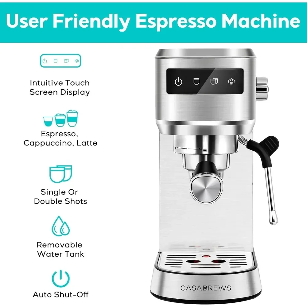 Machine 20 Bar, Professional Espresso Coffee Maker with Steam Milk Frother