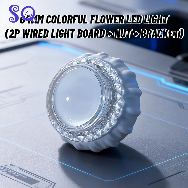Arcade LED button 64mm Electroplated luminous button claw machine kit Buttons With micro switch button for Arcade Game