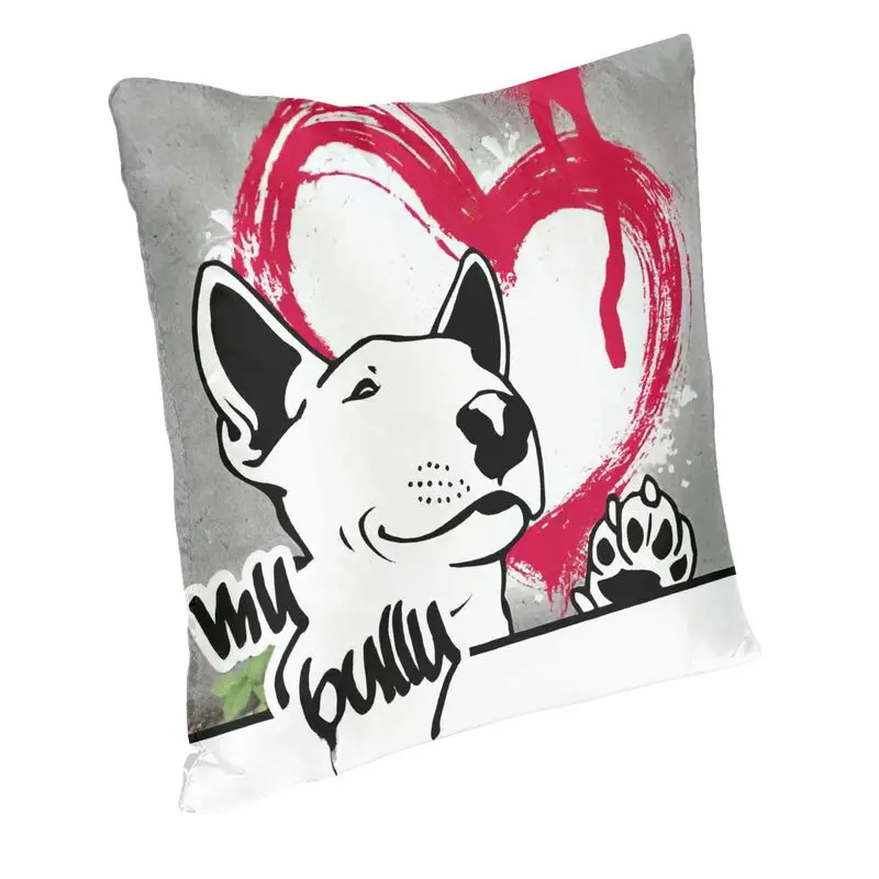 Fashion Cute Bull Terrier Dog Throw Pillow Case Home Decor 3D Two Side Printing Puppy Street Art Cushion Cover for Car