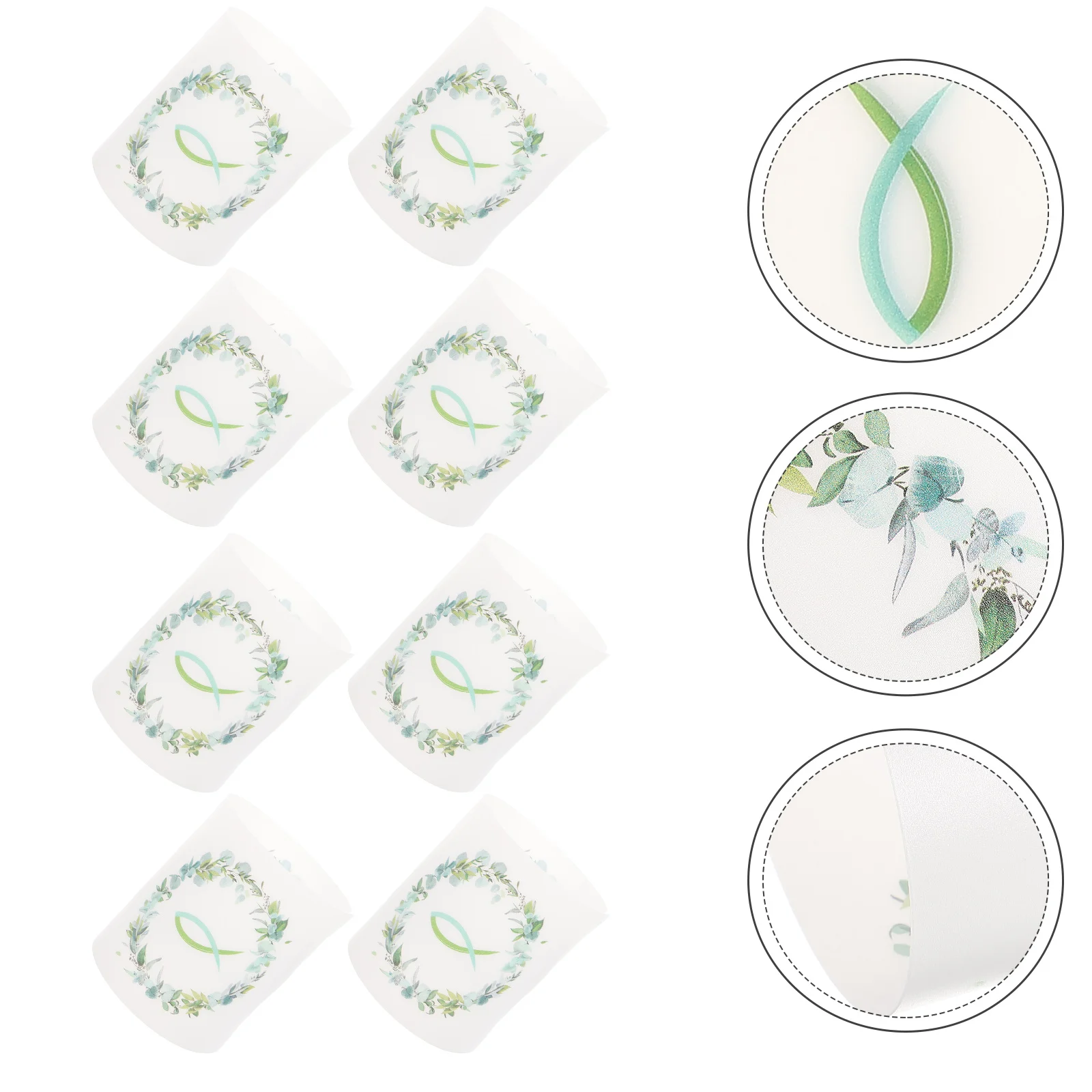 

8 Pcs Shades Blue Decorative Lamps Open Ended C Shades Covers Plastic Desktop Household Windproof Party