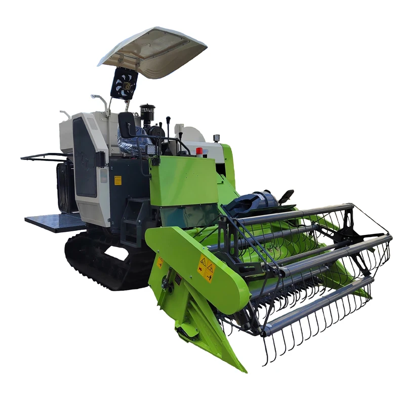 Crawler Rice Combine Harvester Easy Maintenance Structure Simplifies Daily Filter And Track Inspection For Local Farm Operators