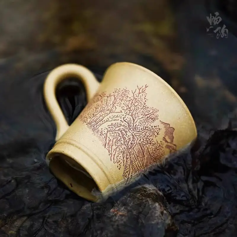 [changtao]-tazza-qingyuan-in-argilla-viola-di-yixing-lavorata-a-mano-con-scultura-paesaggistica-120cc