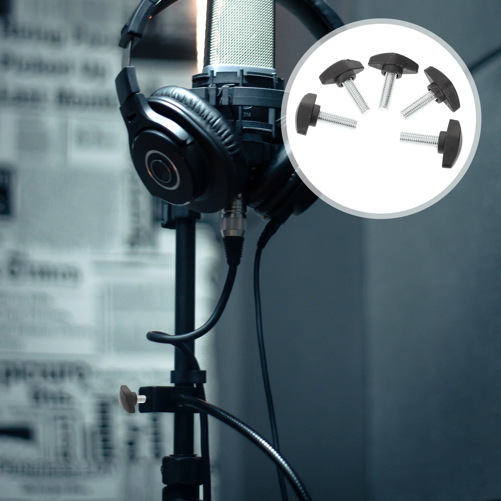 

10Pcs Microphone Stand Screws Stable Mic Clamp Screws Adjustable Mic Holder Clamp Screw for Recording and Broadcasting