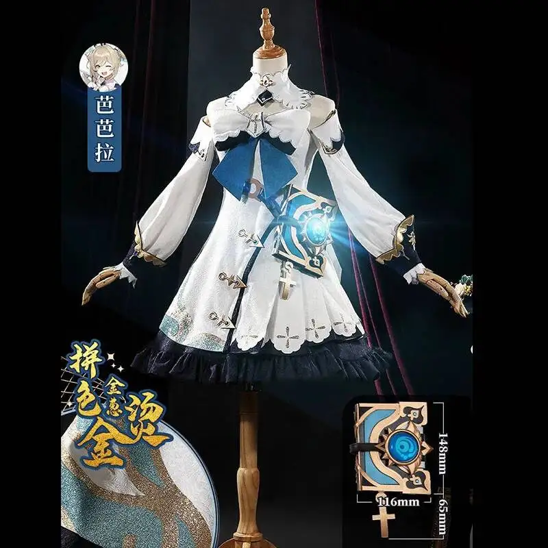 Cosplay Spiel Barbara Genshin Impact Kostüme Mädchen Full Set Uniform Cosplay Anime Halloween Party Kleidung Rollenspiel Perücke