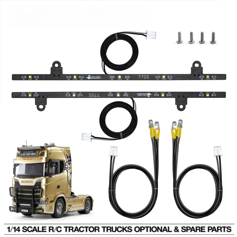 

Side Skirt Lighting Appearance Modification Accessories for 1/14 TAMIYA Remote Control Drag Head Scania 770S 4×2 Upgraded Parts