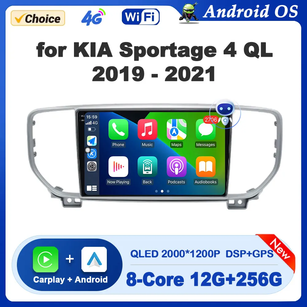 

9 inch for KIA Sportage 4 QL 2019 - 2021 Android Intelligent System Car Multimedia Radio Video Player GPS Navi 2.5D Touch Screen