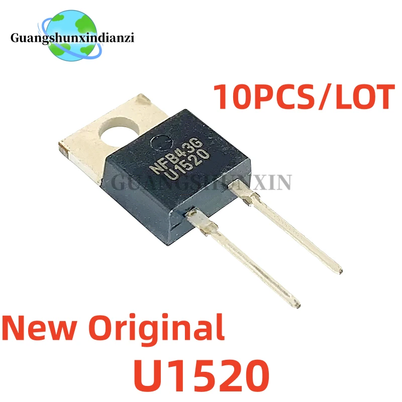 10pcs New Imported Original  MUR1520G MUR1520 U1520 TO-220-2 Fast Recovery Diode 200V 15A Best Quality In Stock