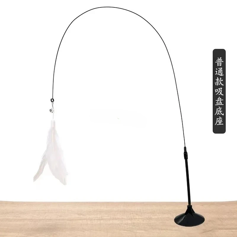 1Pc Cat Teaser Stick Interactive Toy Feather Teaser Stick Wand Pet Feather Refill Replacement Catcher Product For Cat Exercise