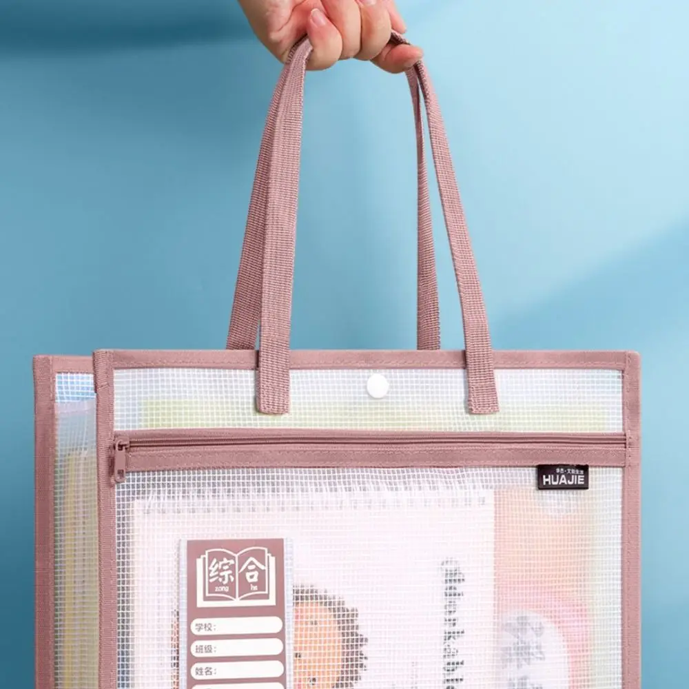Thickened Test Paper Storage Bag Double-layer Partition with Double-Sided Label File Folder Bag Morandi Color Large Capacity