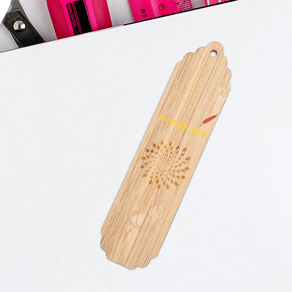 

20Pcs Wooden Bookmark Blanks Unfinished DIY Rectangle Tags for Drawing Writing Painting Custom Design Kids Adults Craft Activity