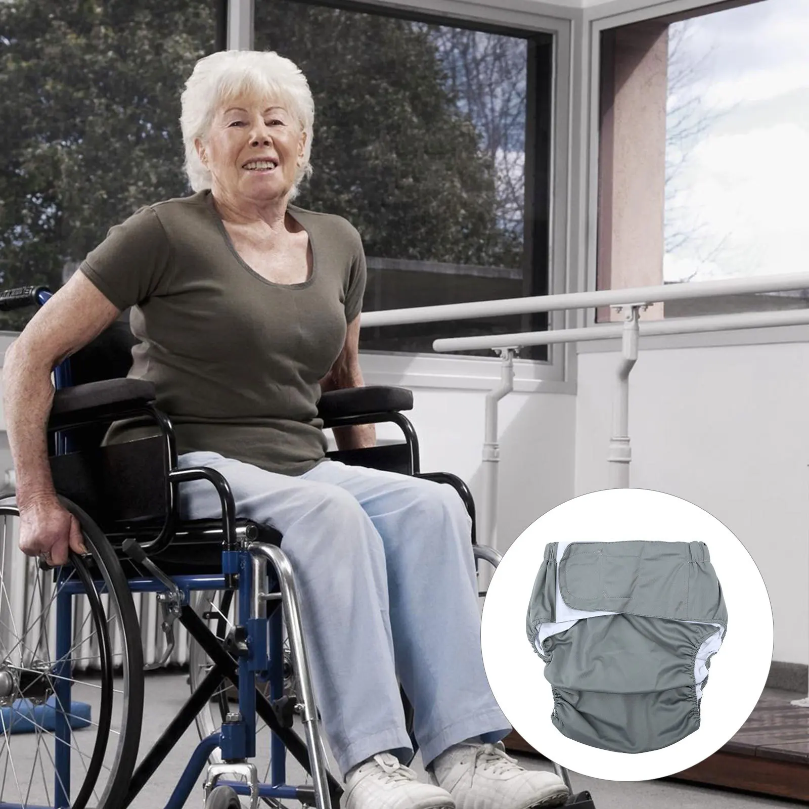 1 قطعة حفاضات من القماش الشريطي قابلة للتعديل مقاومة للماء وقابلة للتنفس للبالغين وكبار السن وقابلة للغسل ماصة ومضادة للتسرب وقابلة لإعادة الاستخدام