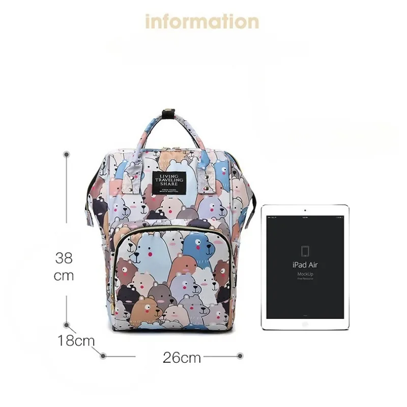 Fashion Nappy Backpack Bag Mummy Large Capacity Bag Mom Baby Multi-Function Waterproof Outdoor Travel Diaper Bags for Baby Care