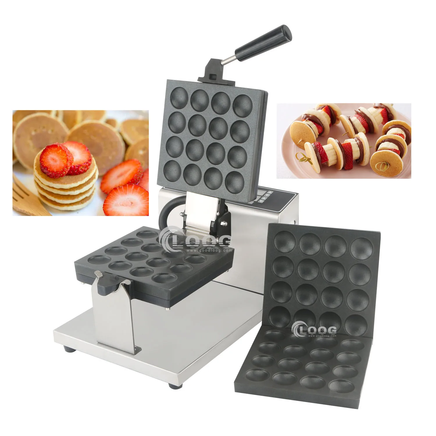 

Nonstick Poffertjes Machine 16holes Commercial Dutch Mini Pancake Maker Changeable Plate Mini Pancake Machine For Small Business