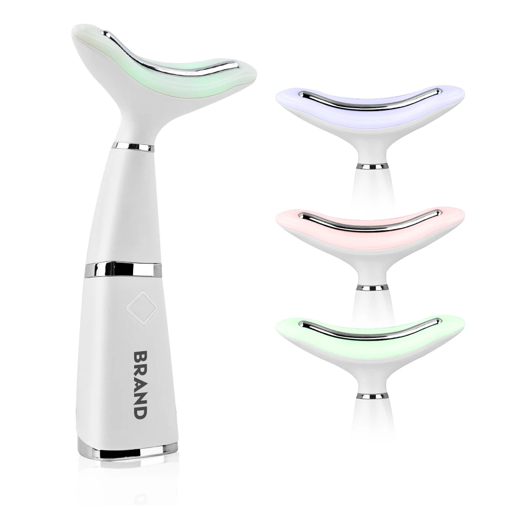 3 Colors LED Photon Therapy Microcurrent Anti Wrinkle Remove Skin Care Tools Neck Face Lifting Beauty Device