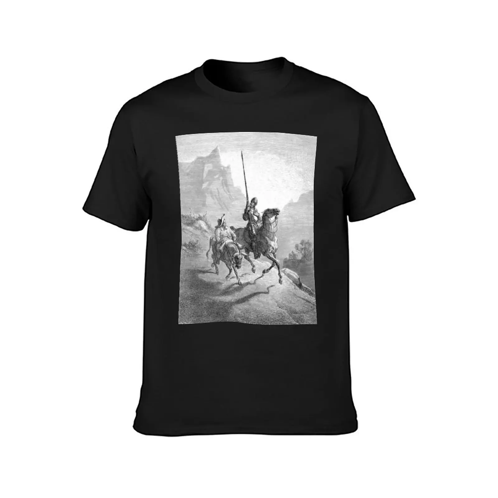 Don Quixote And Sancho Setting Out Gustave Dore 1863 T-Shirt vintage clothes boys whites t shirts for men pack