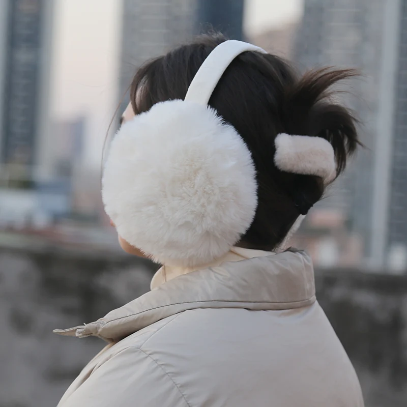 Neue Herbst Winter Weiche Ohrenschützer Frauen Männer Ohr Halten Wärmer Plüsch Einfarbig Einstellbare Faltbare Ohr Schutz Muffs Earflap – Detail 1