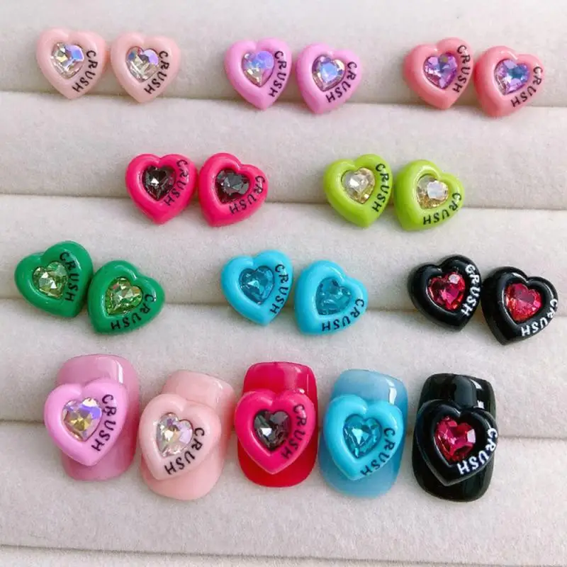 1~4PCS Heart Nail Jewelry Charming Heart-stopping Monogrammed Accessories Nail Accessories Nail Supplies