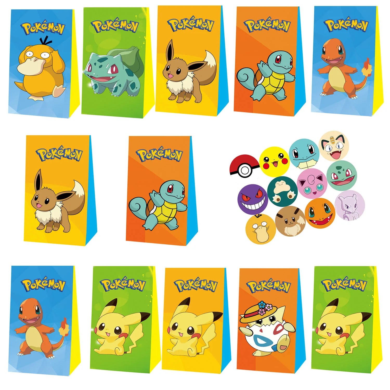 Novos sacos de festa pikachu pokemon festa presente saco pikachu caixa de doces decoração de festa de aniversário crianças chá de bebê favor fontes de festa