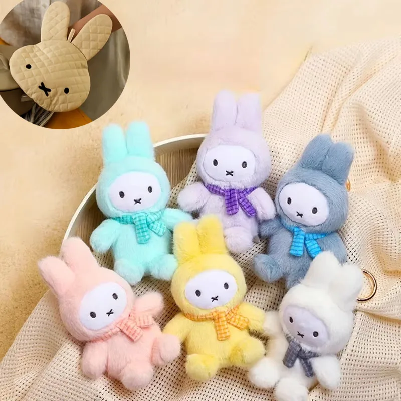 

Plush Toy Miffy Student Bag Pendant Exquisite Girl Plush Toys Doll Model Toys Kawaii Keychain Couple Set Birthday Gift