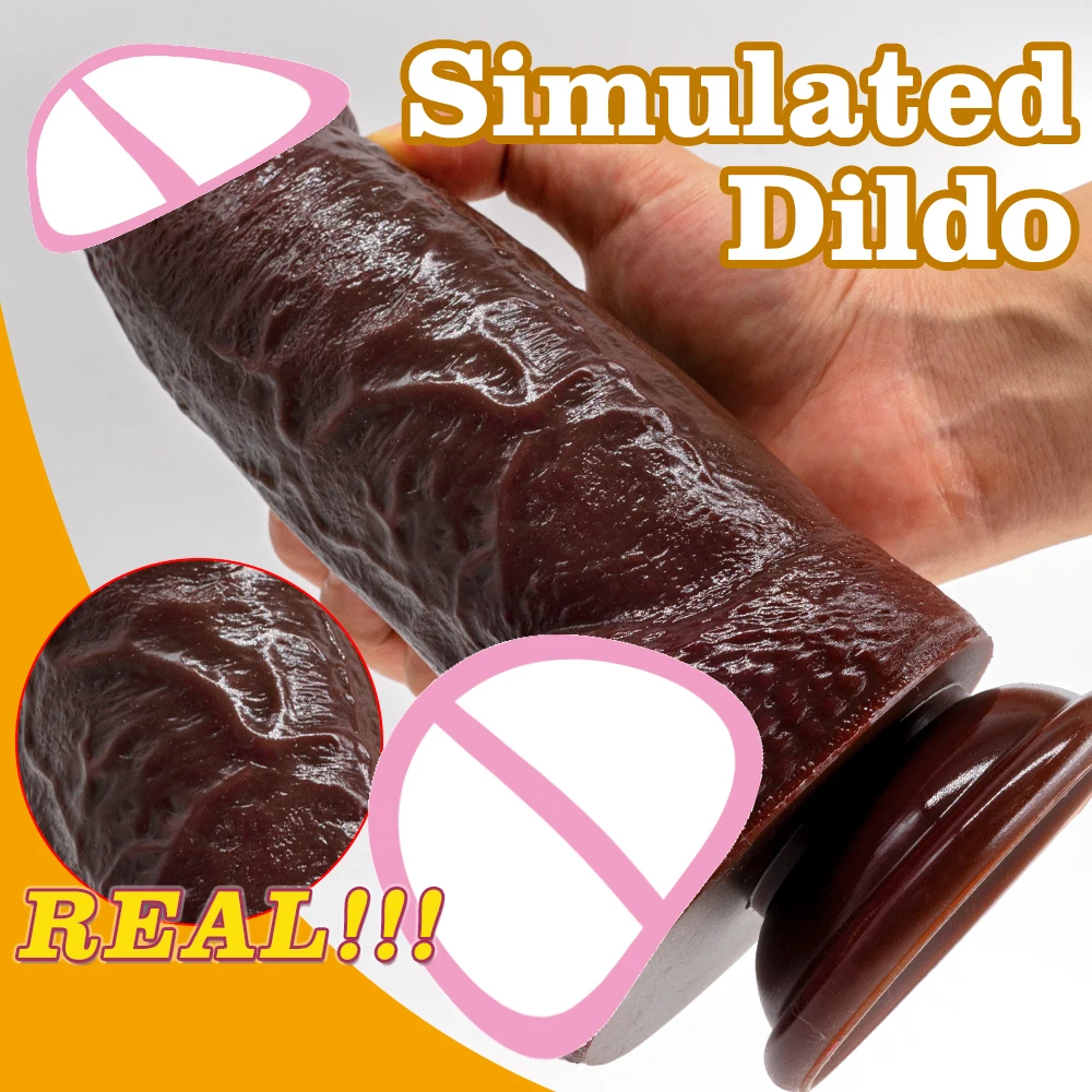 Oversiz Realistic Penis Huge Dildo Penis Skin Feeling Sex Female Masturbator Double-layer Silicone Suction Cup Dildos for Women