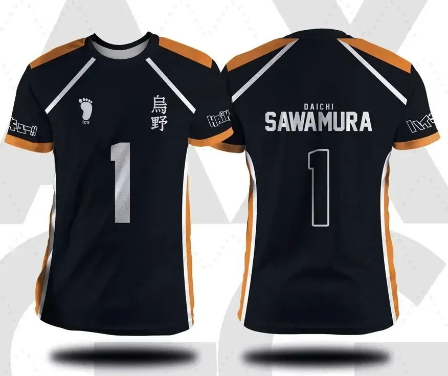 Haikyuu Fukurodani Hinata Cartoon Anime Cosplay Herren Trikot Kurzarm Kinder T-Shirt Kleidung Unisex Top Mode Herren Radsport T-Shirt – Detail 13