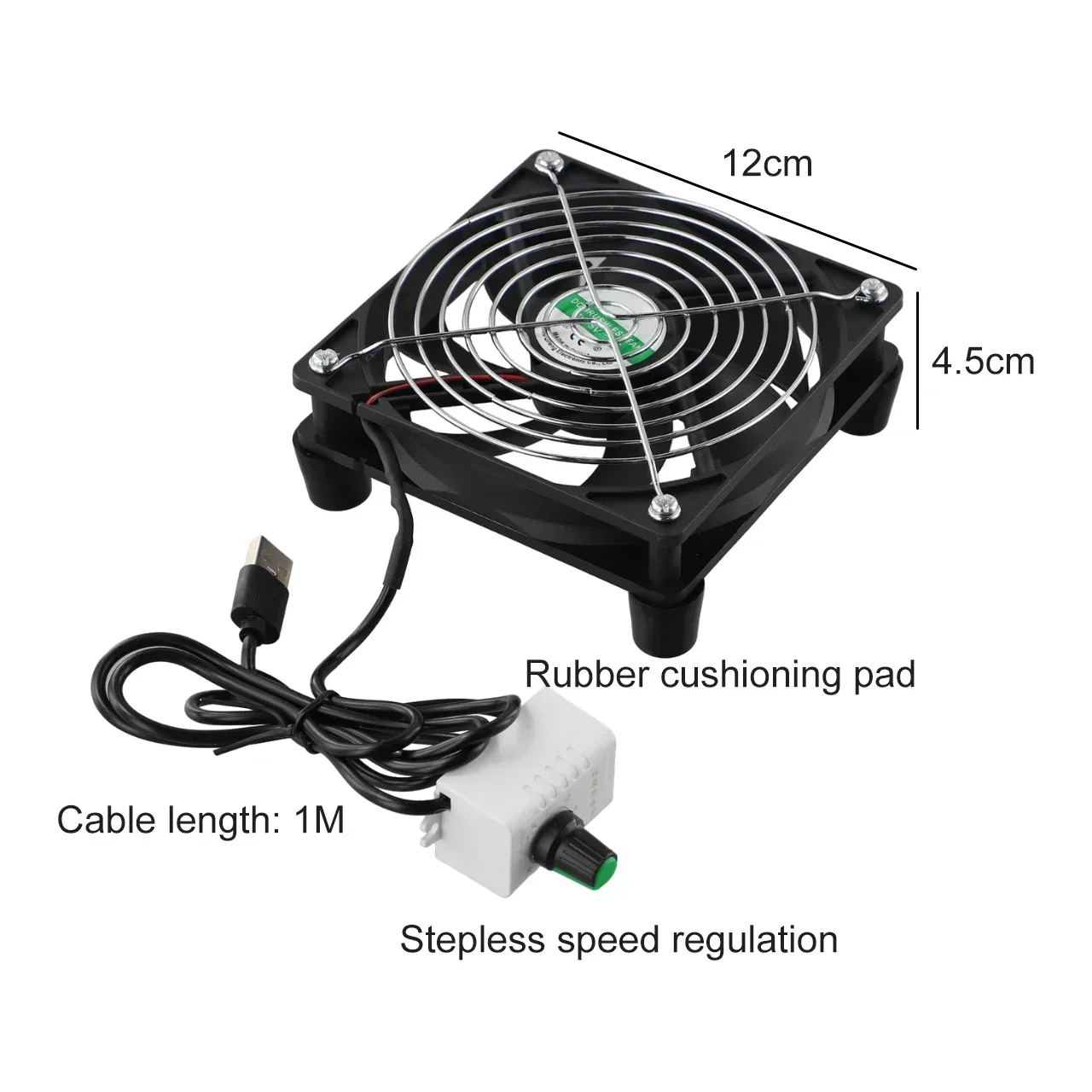 5V USB Router Cooling Fan With Infinite Stepless Speed Regulation Silent External High-speed USB Router Replacement Accessories