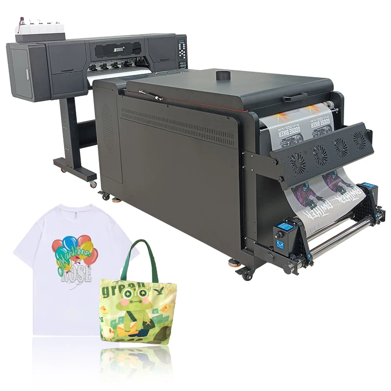 Advertising shop affordable price multicolor high quality ep4720/i3200A1 printhead dtf printer st-604 with power shaker machine